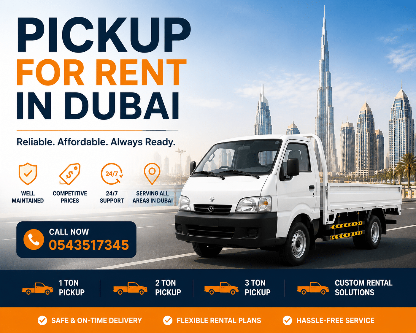 pickup truck for rent in dubai